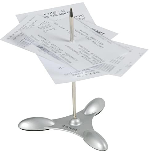 Q-Connect KF14631 Zettelboxen, Zettelspiesser, Kartenständer, Briefständer silber