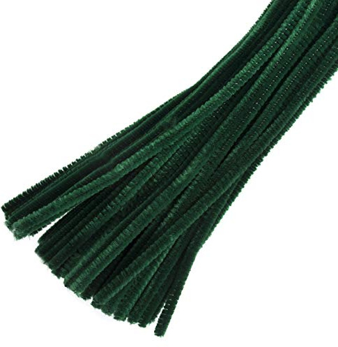 Trimits Craft Synthetic Chenille Stem Pipe Cleaners, Pack of 30, 30cm x 6mm, Green