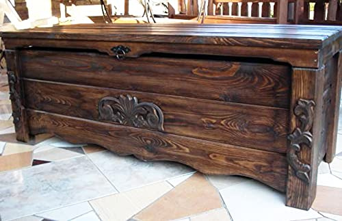 Massive handgemachte Holzkiste Truhe Box Holz Aufbewahrung Antik Dekoration BT2