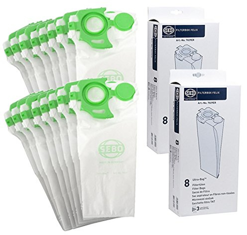 Sebo Felix Dart UltraBag Vacuum Cleaner Upright Dust Bags (Pack of 16)