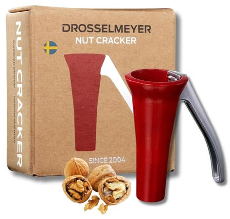 Drosselmeyer Cascanueces Profesional de Zinc – Cascanueces Ergonómico y Robusto para Todo Tipo de Nueces – Diseño Sueco Galardonado – Fácil de Usar y Limpiar – Ideal como Regalo Original de Cocina