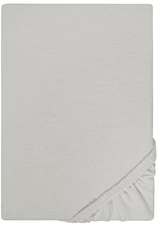 biberna Jersey Spannbettlaken 180x200-200x200 cm grau | 100% Baumwolle Spannbetttuch für Doppelbetten | Atmungsaktiv, Bügelfrei & mit Rundumgummizug | Oeko-TEX Zertifiziert | Modell 0077155
