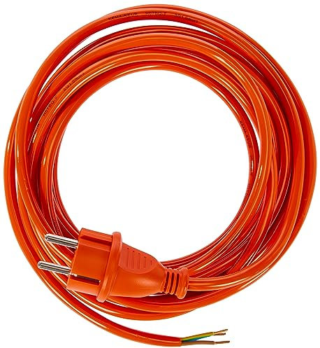 as - Schwabe PUR Baustellen-Anschlussleitung 5 m – Robuste Leitung 230 V, 16 A mit Polyurethan-Außenmantel H07BQ-F 3G1,0 - Schutzkontaktstecker, Ende 30 mm abgemantelt, Orange – IP44-70919
