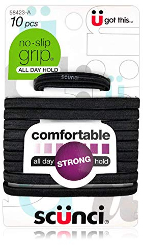 No Slip Elastic Hair Bands, Black by Scunci