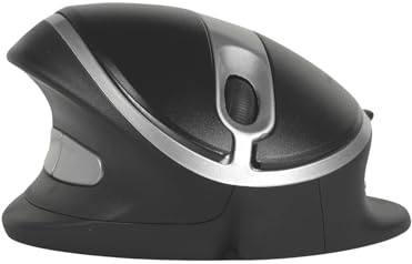 Bakker Elkhuizen Oyster - Ratón Vertical para diestros y Zurdos (5 Botones, Forma inalámbrica) Color Negro y Plata