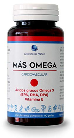 Laboratorios Mahen - Más Omega | 90 perlas Vitamina E | EPA y DHA, aceite de pescado, 2 perlas diarias, 45 raciones