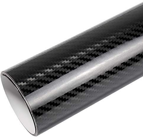 TipTopCarbon 16,45€/m² 5D Carbon Folie Super Glanz Autofolie schwarz Hochglanz BLASENFREI 3m x 1,52m mit Luftkanäle