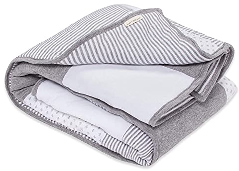 Burt's Bees Baby Reversible Blanket, Nursery, Stroller & Tummy-Time Organic Jersey Cotton Quilted Infant & Toddler Bedding