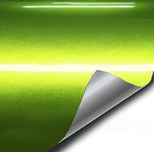 VViViD XPO Gloss Metallic Viper Lime Green Vinyl Car Wrap Film DIY Easy to Install No-Mess (1ft x 5ft)
