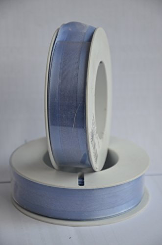 Stoffband Satinband mit Organza Dekoband Geschenksband Band Blumenband Farbe: Pastell Helllila/Flieder und Drahtkante. Abmessung: 25mm x 20m Schönes Geschenksband oder zum Basteln. = 1 STück