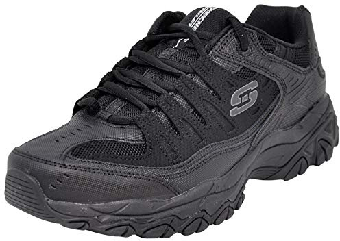 Skechers mäns Afterburn minnesskum snörning sneaker, Svart/kol, 47 EU