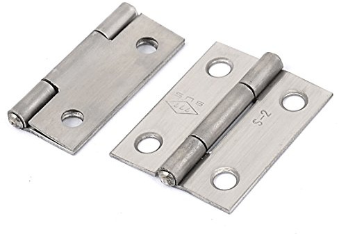 sourcing map 40 x 30 mm Edelstahl Silber Ton drehbare Falttür Butt Scharniere 2Stk