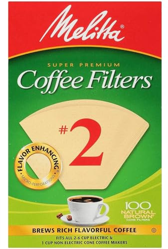 Melitta 622752 100 Count, #2 Brown Cone Filter