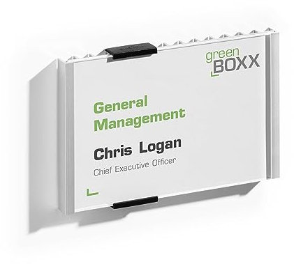 Durable 480123 Info Sign, Targa Fuoriporta, Alluminio e Acrilico, Inserto 149 x 105.5 mm (L x H), Argento Metallizzato