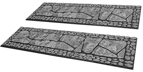 3 Pagen® Stufenmatten aus Gummi in Steinoptik – robust und wetterfest – für den Innen- & Außenbereich geeignet – rutschfeste Oberfläche – 2er Set (grau)