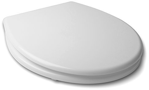 TATAY Tavoletta WC Universale in Fibra di Legno | Elegante ad Alta Resistenza | Copriwater di Montaggio Facile e Lunga Durata | Viti Incluse | Forma Ovale - Modello Basic - Bianco