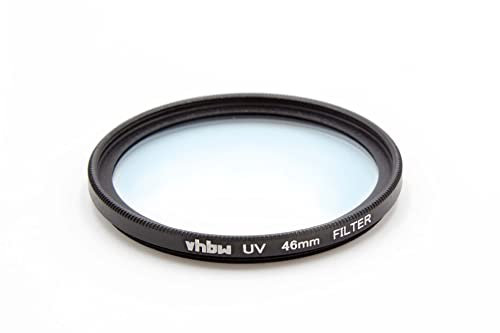 vhbw Filtre UV Universel pour Les objectifs d'appareil Photo de Filetage 46mm - Filtre de Protection UV, Noir