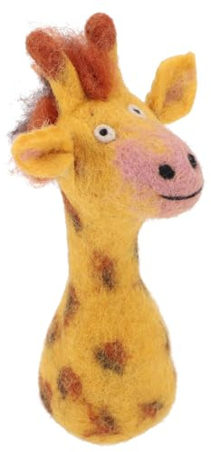 GURU SHOP Äggvärmare, handgjord filtdekoration av Nepal, filtdjur – giraff, gul, kökstillbehör, annat