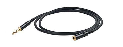 PROEL CHLP190LU5 Cavo audio professionale EXTENSION con connessioni jack Stereo 6.3 mm a presa femmina jack Stereo 6.3 mm, 5 metri, Nero