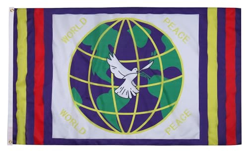 AZ FLAG Flagge Weltfrieden 150x90 cm Fahne Peace Polyester 100D 2 Ösen | Für innen und außen dekorative Flagge doppelte Nähte und verstärkte Kanten mit Metallösen 100D Polyester