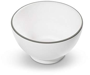 GMUNDNER KERAMIK Cereal Bowl Large Capacity 0.4 Litres Grey Rim Crockery Handmade in Austria