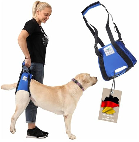 Nature Pet Hunde Tragehilfe XL - Premium Neopren Gehhilfe & Rehahilfe für Probleme an Wirbelsäule, Hüfte und Knien Ihres Hundes - Blau