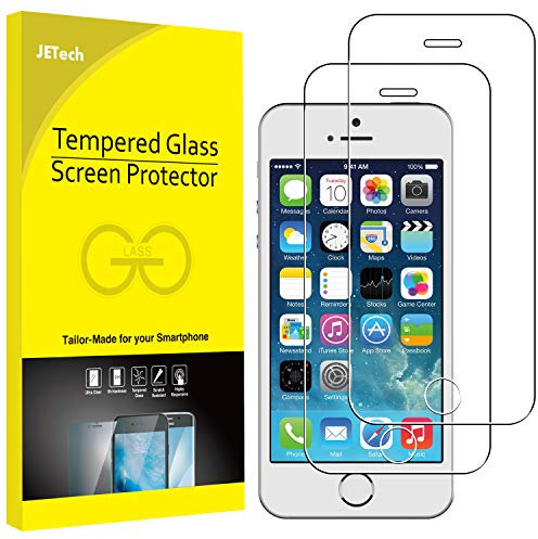 JETech Screen Protector for iPhone 5s/5c/5/SE 2016 (Not for 2022/2020 Edition), Tempered Glass Film, 2-Pack