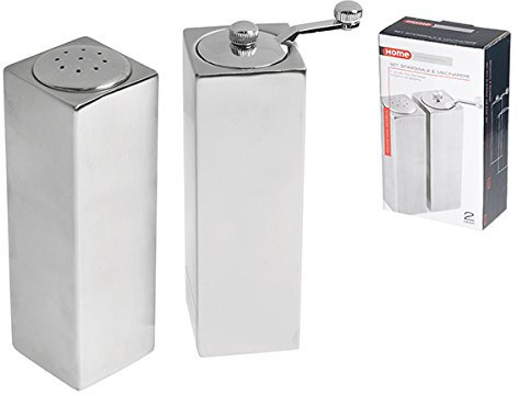 Home Set Macinapepe e Spargisale, 5x16x5 cm, Acciaio Inossidabile