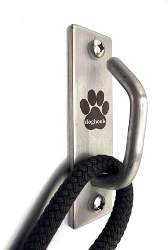 Canine Hitch - Correa Segura para Perro montada en el estacionamiento Interior - Gancho de Pared para Exteriores - Amarre de Acero Inoxidable práctica gestión de Plomo para el hogar y el Negocio,