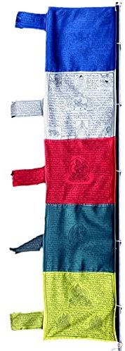 BUDDHAFIGUREN Banderas budistas de oración - 2.00 metros de altura - verticales, poliéster