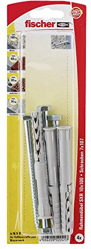 Fischer Rahmendübel SXR 10 x 100 SS K SB-Karte, 4 x 6-kt-Schraube 7 x 105, 052241