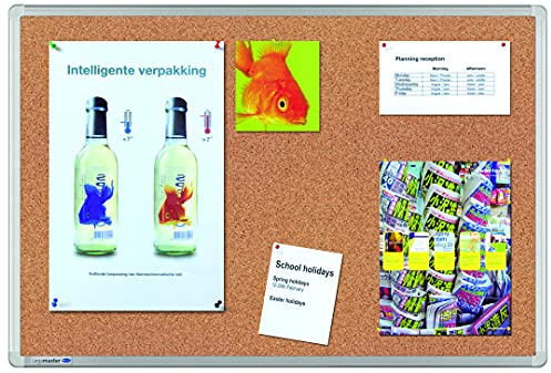 Legamaster Universal Korktafel - 90x120cm - Pinnwand zum Aufhängen inklusive Wandhalterung - aus Naturkork mit Aluminiumrahmen zum Anheften von Notizen