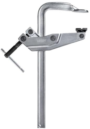 Bessey Greifarmzwinge 300 x 120 mm (QR5061202 Zwinge Ganzstahlzwinge Schraubzwinge Stahlbauzwinge) Ausladung: 120 mm/Spannweite: 300 mm/Gleitschienenbreite: 11 mm/Gleitschienenhöhe: 28 mm