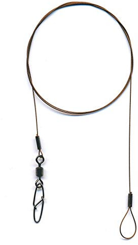 Flexonit Unisex – Erwachsene 10C4050801001498C10 Stahlvorfach mit Wirbel und Karabiner-1x19 MS AE 0,20mm 50cm 2 St, Bunt, Normal