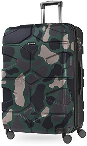 Hauptstadtkoffer X-Kölln - Großer Hartschalen-Koffer, TSA, 4 Doppel-Rollen, Trolley, Rollkoffer, Reisekoffer, Volumenerweiterung, 76 cm, 107-120 Liter, Camouflage matt