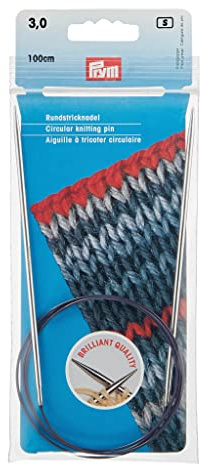 Prym 212126 Rundstricknadeln MS 100 cm 3,00 mm silberfarbig