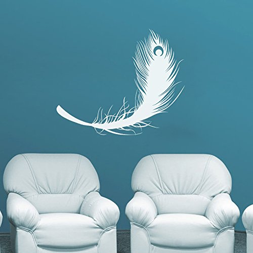 MairGwall Peacock Feather - Vinyl Wall Art Decal Sticker Art Wall Tattoo (A)