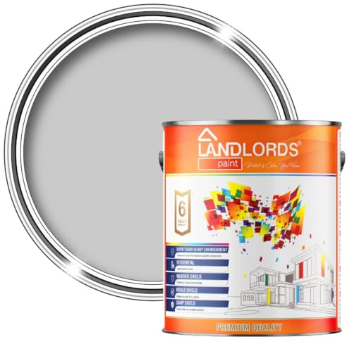 Landlords Weather Shield Smooth Masonry Paint | Storm Proof, Scrub Resistance & Waterproof | Weatherproof Technology Designed with Acrylic Resin for Ultimate Protection 1L Pigeon Grey
