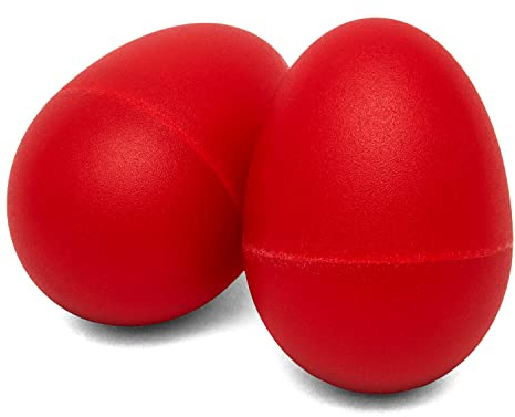 Tiger SHA7-CL Plastic Egg Shakers Percussion Maracas Pack of Two - Red