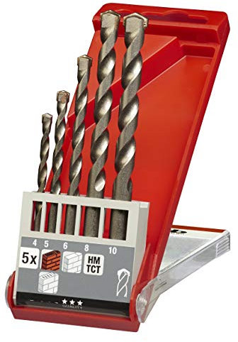 kwb Steinbohrer und Betonbohrer-Set – Werkzeug-Box, 5-teilig (Bohrer füt Stein und Beton für alle Dreh- und Schlagbohrmaschinen)