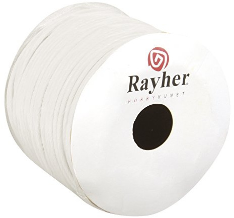 Rayher 5116002 Papierkordel mit Draht, 2 mm, Rolle 25 m, weiß