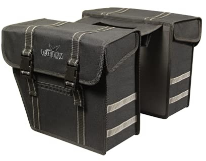 dubbele fietstas Medium 25L zwart