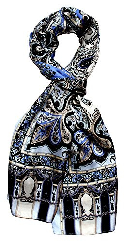 Lorenzo Cana Herren Seidenschal aufwändig bedruckt Paisley Muster Schal 100% Seide 50 x 165 cm harmonische Farben Herrenschal Schaltuch