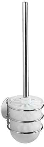 WENKO Turbo-Loc WC-Garnitur WC-Bürstenhalter, offener WC-Bürstenhalter, Befestigen ohne Bohren, 10 x 37,5 x 11,5 cm, Chrom