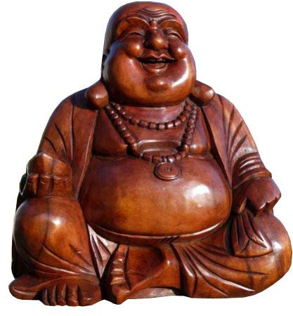Super schöner 40 cm BUDDHA Happy HOLZ BUDDA FENG SHUI Bali Buda BH40