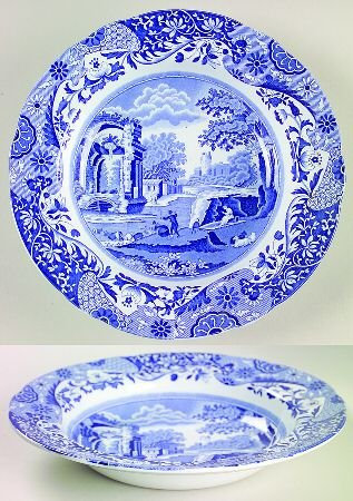 SPODE - Blue Italian Rim Soup 23cm l/s - NEW - UK MADE - RETIRED & RARE