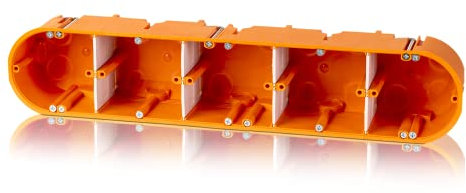 f-tronic Hohlwand-Gerätedose massiv, 5-Fach, 60mm tief, HW50, Inhalt: 5, 5 V, 5 Stück