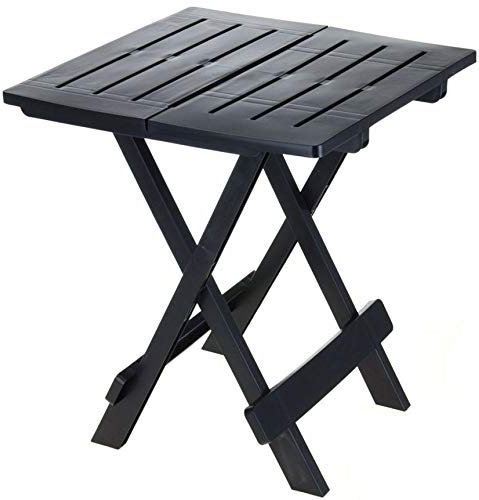 Spetebo Kunststoff Klapptisch Adige 45 x 43 cm - anthrazit - Garten Beistelltisch klappbar - Beistelltisch Campingtisch Teetisch Balkontisch Tisch klein