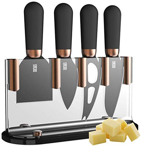 Taylors Eye Witness, Brooklyn, set di ceppo e 4 coltelli in rame per formaggio