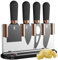 Taylors Eye Witness Cheese Knives - Brooklyn Copper 4 Piece Cheese Knife Set with Hard Ceramic Coated, Super Sharp Antibacterial Blades & Soft Grip Handles for Comfort & Control. 2 Year Guarantee.